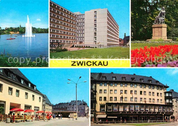 Zwickau Sachsen Schwanenteich Ingenieurhochschule Robert Schumann Denkmal Hauptm