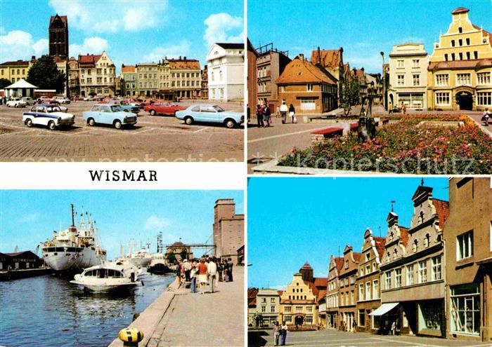 Wismar Mecklenburg Markt Ecke Kraemer und Hohestrasse Hafen Kraemerstrasse