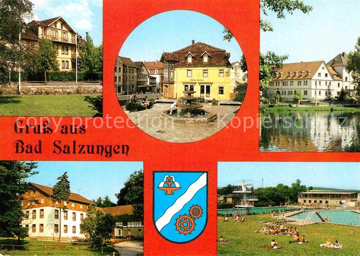 Bad Salzungen Fremdenheim Joos Marktbrunnen Hufeland Sanatorium Gaststaette Grun