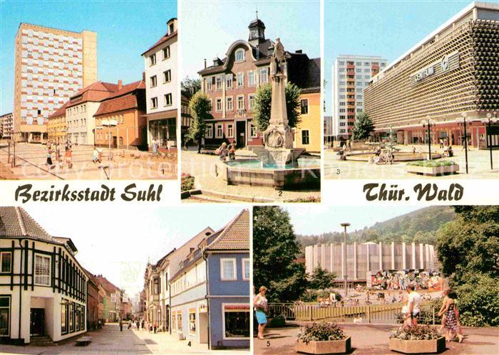 Suhl Thueringer Wald Wilh Pieck Str Rathaus Waffenschmied Denkmal Centrum Warenh