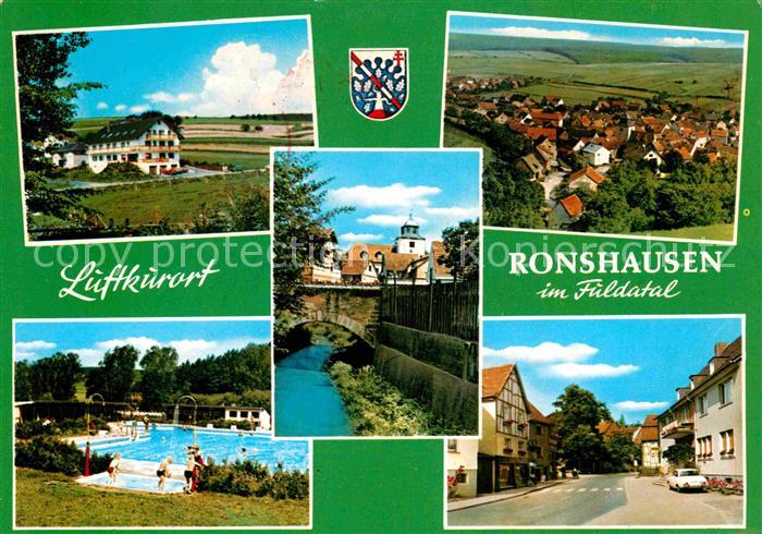 Ronshausen Waldhotel Marbach Schwimmbad Bruecke Panorama Strassenpartie