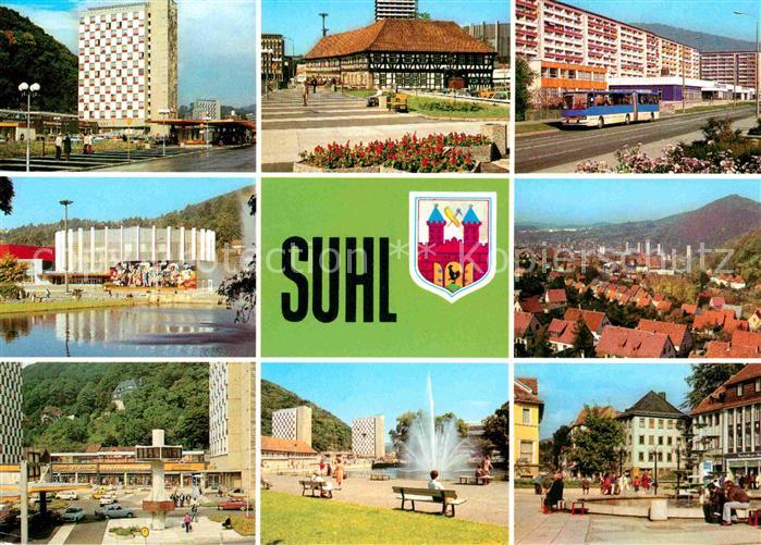 Suhl Thueringer Wald Wilh Pieck Str Waffenmuseum Strasse der DSF Stadthalle Doll