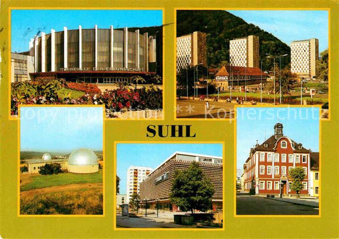 Suhl Thueringer Wald Stadthalle Waffenmuseum Hochhaeuser Volkssternwarte Planeta