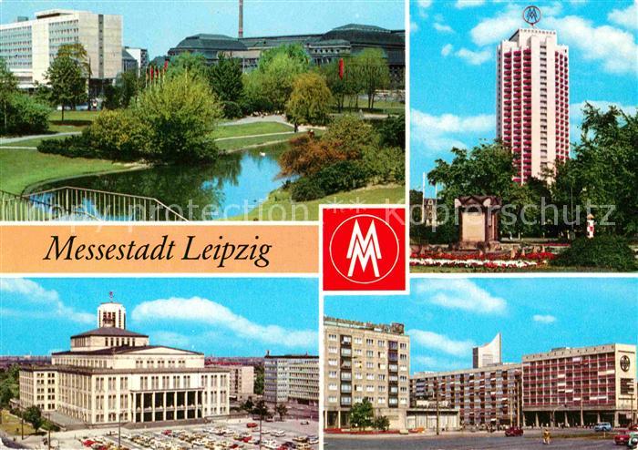 LEIPZIG Sachsen Schwanenteich Interhotel Stadt Leipzig Wohnhochhaus Operhaus Kar