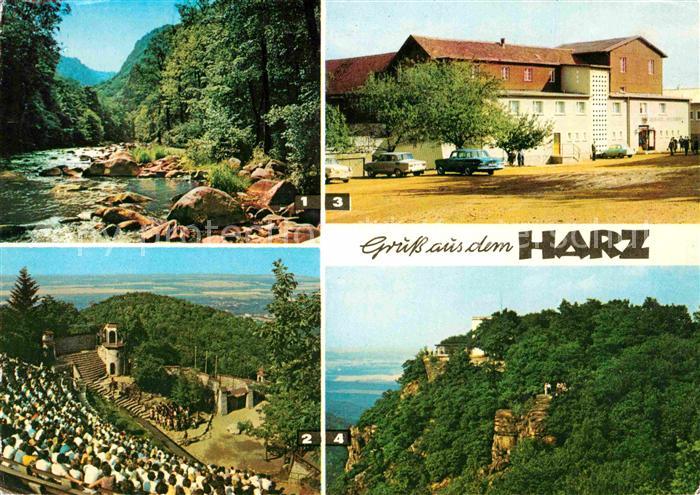 Harz Region Bodetal Harzer Bergtheater Thale Rosstrappe Hexentanzplatz mit Bergh