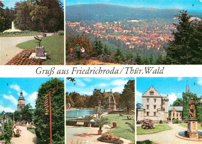 Friedrichroda Puschkinpark Panorama Kuranlagen Schwimmbad Schloss Reinhardsbrunn