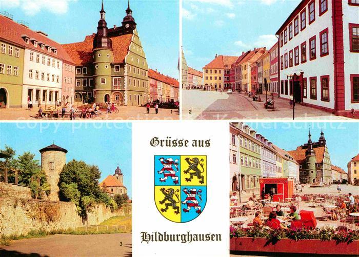 Hildburghausen Rathaus Marx Engels Platz Stadtmauer Boulevard Cafe