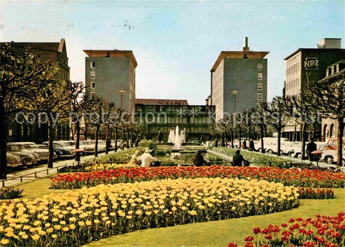Oberhausen Appel Wasserspiele Friedensplatz mit Europahaus