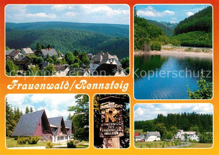 Frauenwald Thueringen Panorama Talsperre Schoenbrunn Rennsteig Wanderhuetten All