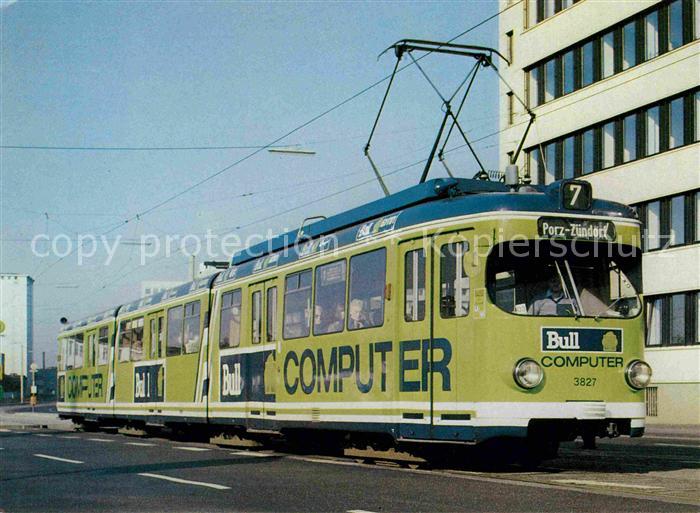 Strassenbahn Wagen 3827 Bull Computer Koeln