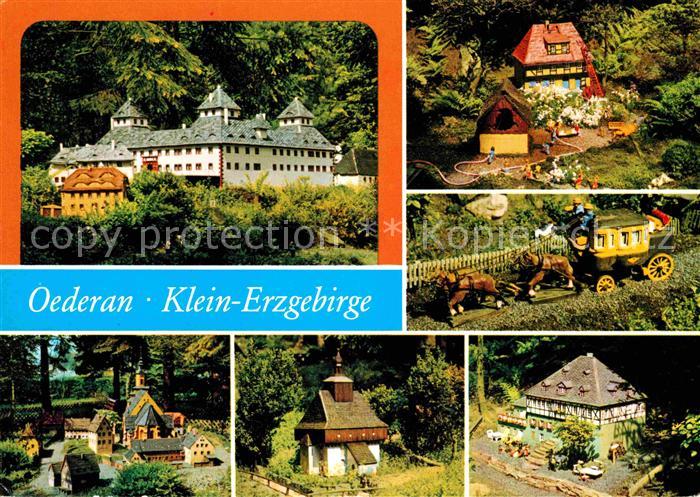 Miniatur Oederan Klein-Erzgebirge Feuerwehr im Einsatz Postkutsche