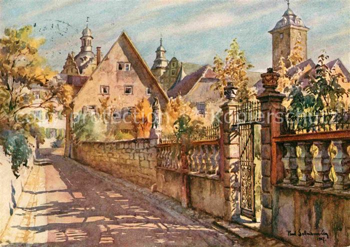 Bad Mergentheim Pfarrgang Kuenstlerkarte