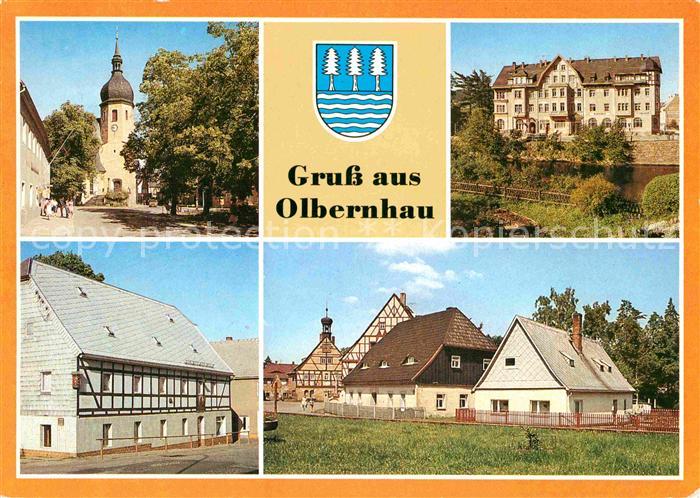 Olbernhau Erzgebirge Kirche Rathaus Restaurant Wilder Mann