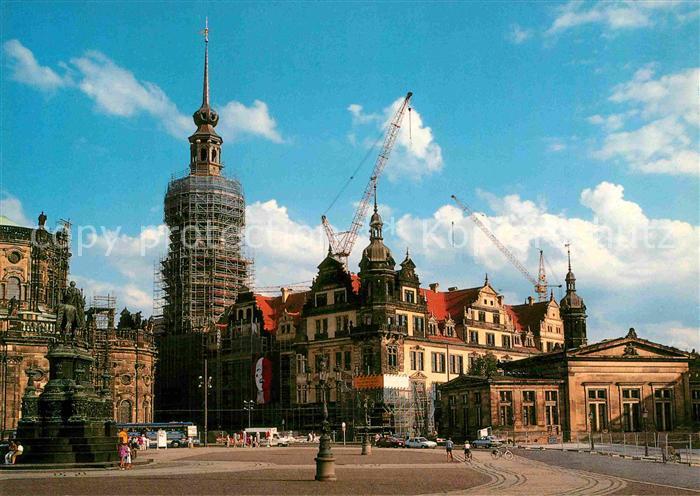 DRESDEN Elbe Residenzschloss waehrend des Wiederaufbaus 1992/93