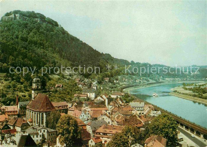 Koenigstein Saechsische Schweiz Stadt und Festung