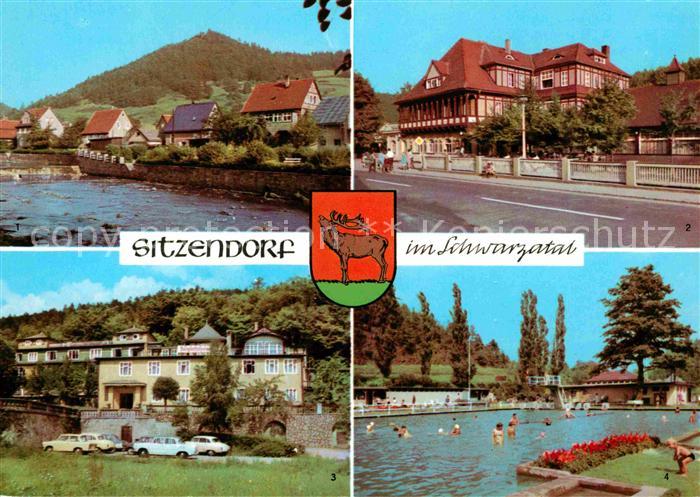 Sitzendorf Thueringen Schwarza Hotel-Bergterrasse Hotel-zur-Linde Freibad