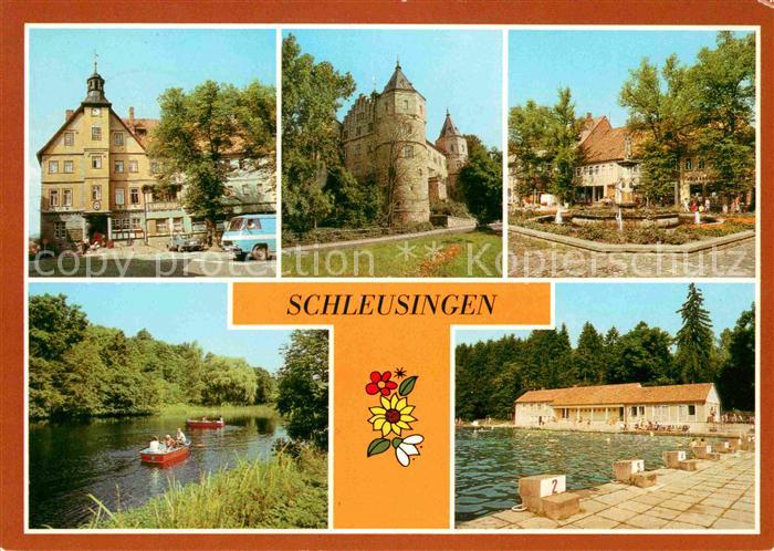 Schleusingen Rathaus Schloss-Bertholdsburg Gondelteich Freibad