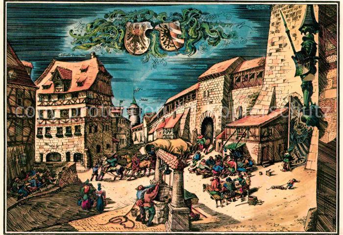 NueRNBERG  CITY Kuenstlerkarte Duererhaus Tiergaertnertor