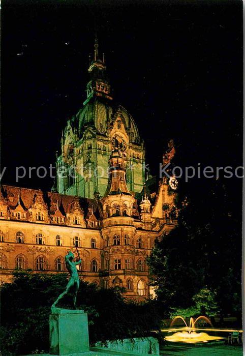 HANNOVER  CITY Rathaus bei Nacht