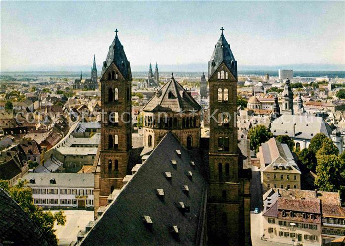 Speyer Rhein Blick von Domtuerme