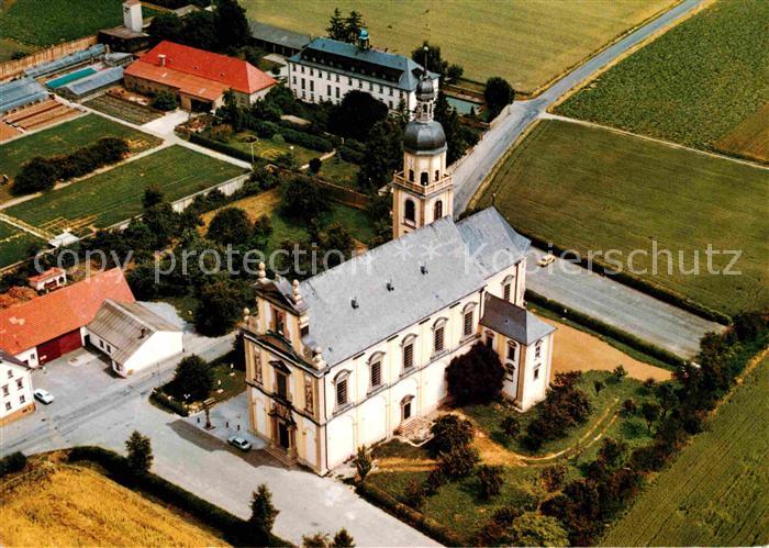 Hausen Wuerzburg Fliegeraufnahme Wallfahrtskirche und Augustinerkloster Faehrbru