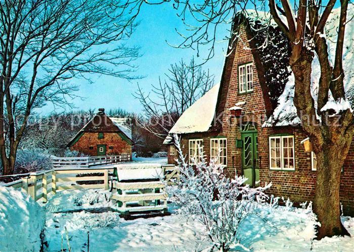 SYLT Insel Schleswig-Holstein Friesenhaeuser im Winter