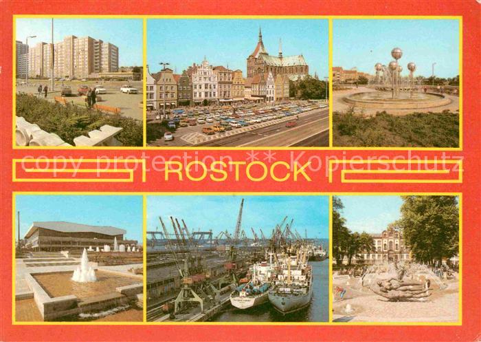 ROSTOCK CITY Marienkirche Kongresshalle ueberseehafen Universitaetsplatz