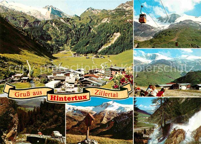 Hintertux Zillertal Fliegeraufnahme Wasserfall Seilbahn