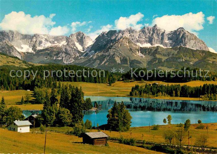 Kitzbuehel Tirol Schwarzsee gegen Kaisergebirge