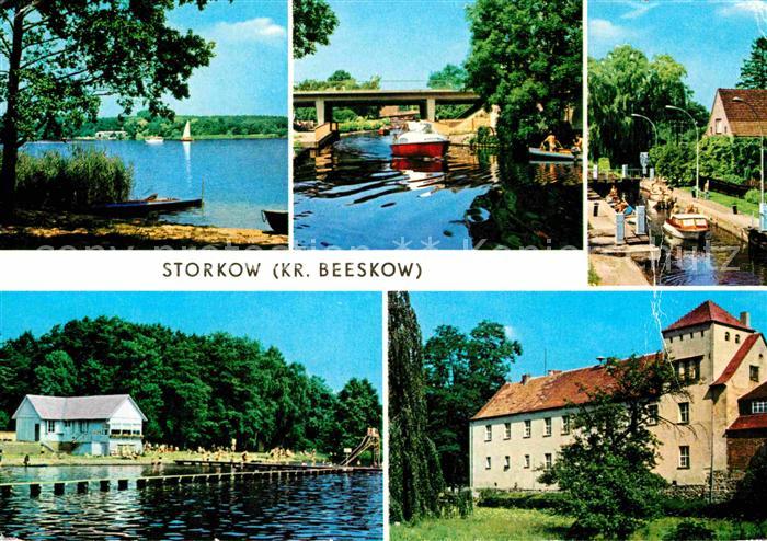 Storkow Mark Kanal Schleuse Strand Burg