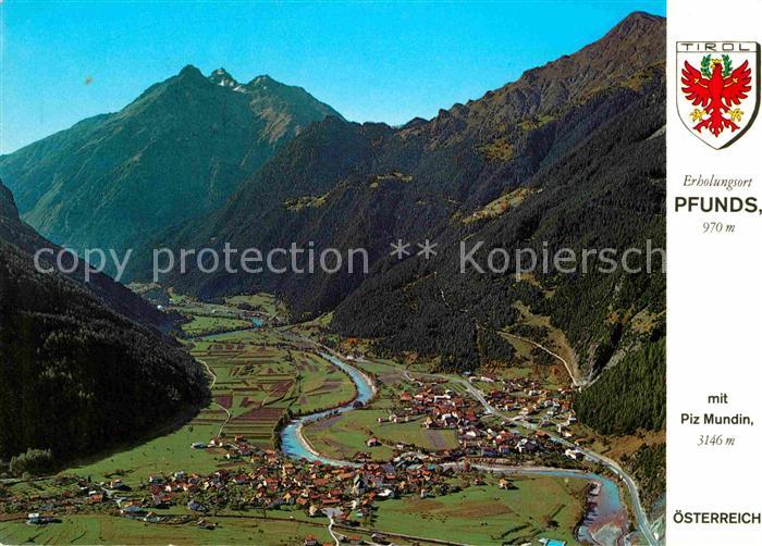 Pfunds Fliegeraufnahme mit Piz Mundin