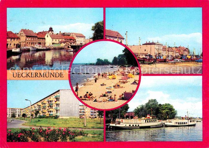 Ueckermuende Mecklenburg Vorpommern Hafen ueckerbruecke Strand
