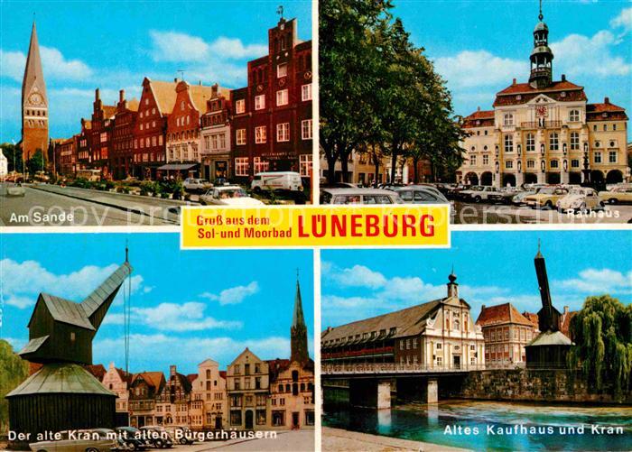 LueNEBURG  CITY Am Sande Altes-Kaufhaus und Kran Buergerhaeuser