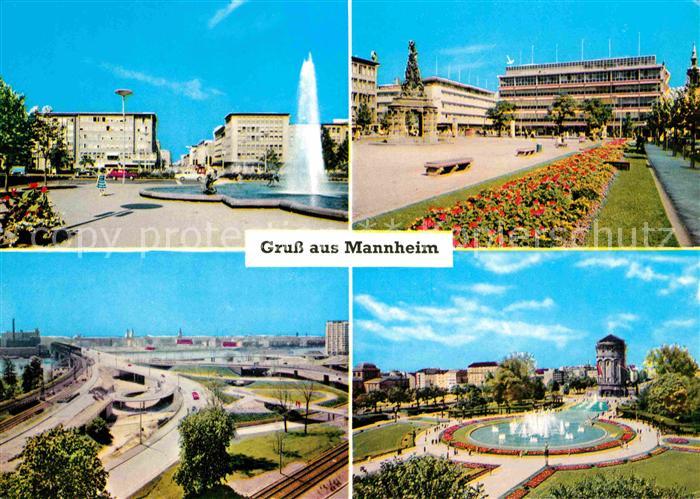 MANNHEIM BW Planken Paradeplatz Rheinbrueckenauffahrt Wasserturm