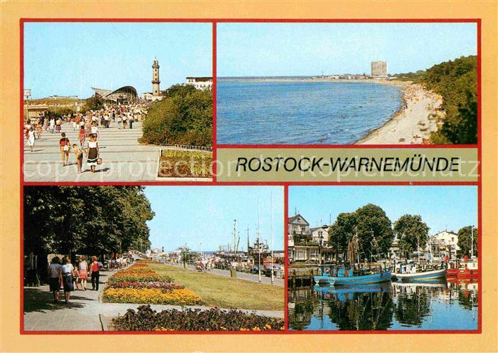 Warnemuende Ostseebad Strand Promenade Leuchtturm Hafen Alter-Strom