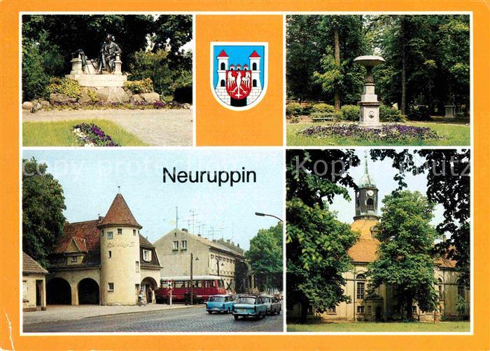 Neuruppin Fontanedenkmal Tempelgarten Bahnhof-Rheinsberger-Tor Pfarrkiche