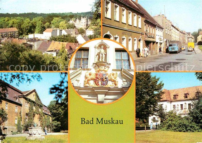 Bad Muskau Oberlausitz Wappen am Alten Schloss Moorbad