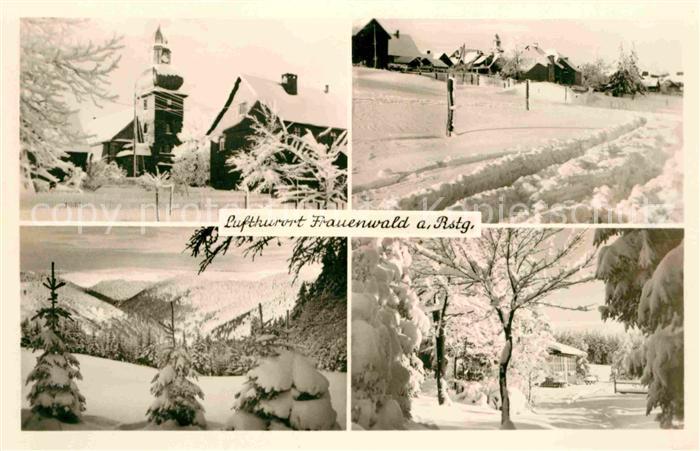 Frauenwald Thueringen Winterpanorama Luftkurort am Rennsteig