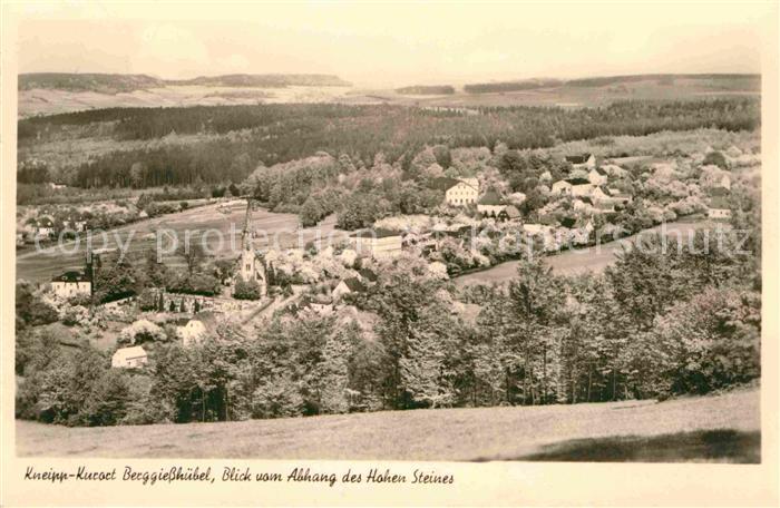Berggiesshuebel Panorama Blick vom Abhang des Hohen Steines Kneipp Kurort
