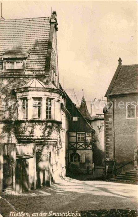 Meissen Elbe Sachsen Partie an der Frauenkirche