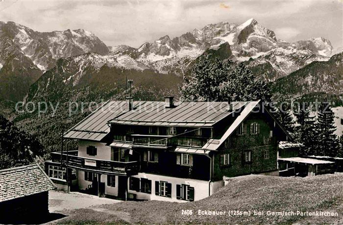 GARMISCH-PARTENKIRCHEN Bayern Berggasthof Eckbauer Alpenpanorama