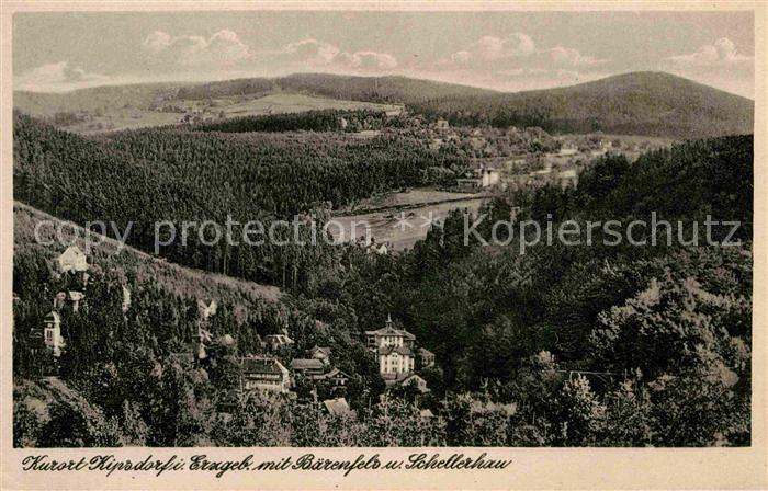 Kipsdorf Panorama mit Baerenfels und Schellerhau Erzgebirge