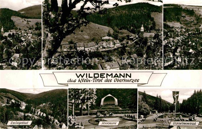 Wildemann Harz Goslar Niedersachsen Teilansichten Spiegeltal Kurpark Musikpavill