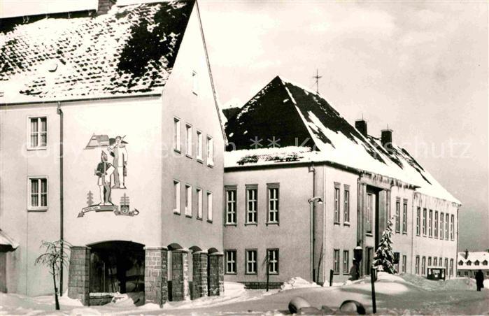 Johanngeorgenstadt Kulturhaus Karl Marx im Winter