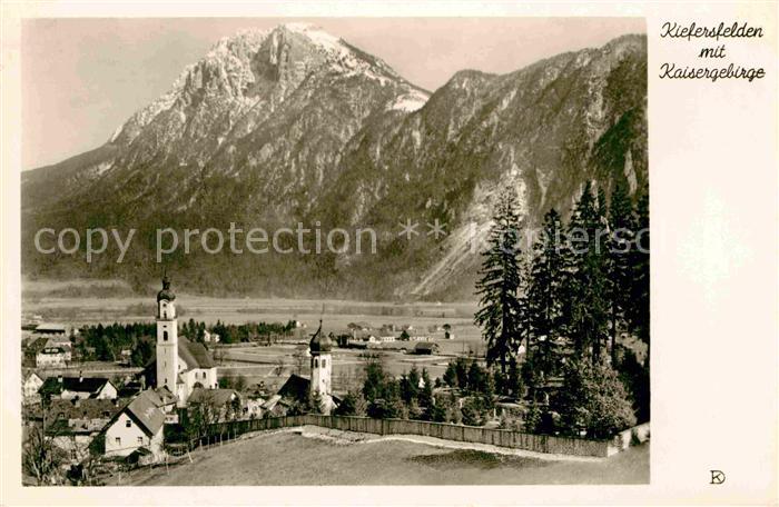 Kiefersfelden Ortsansicht mit Kirche Kaisergebirge