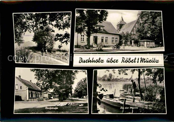 Buchholz Roebel Dorfpartie Strasse Uferpartie Mueritz Mecklenburgische Seenplatt