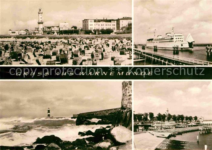Warnemuende Ostseebad Strand Leuchtturm Faehre Mole