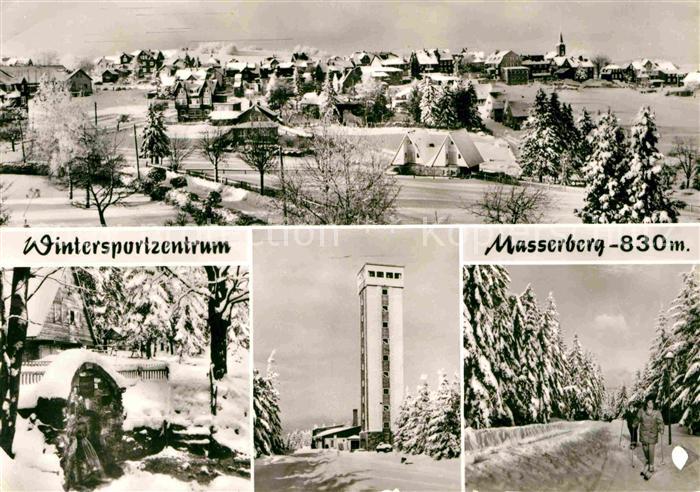 Masserberg Gesamtansicht Wintersportzentrum Aussichtsturm Langlauf Waldpartie