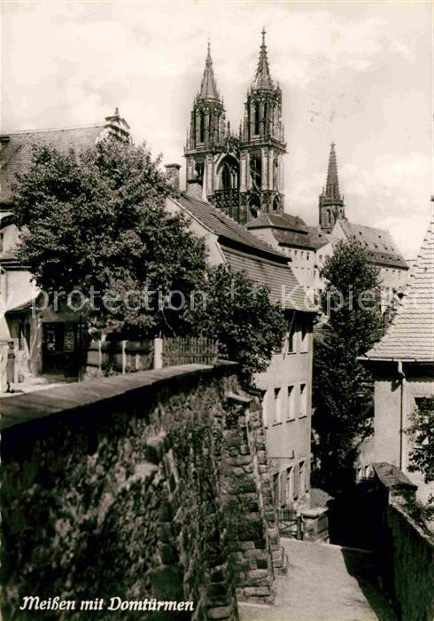 Meissen Elbe Sachsen Altstadt mit Domtuermen