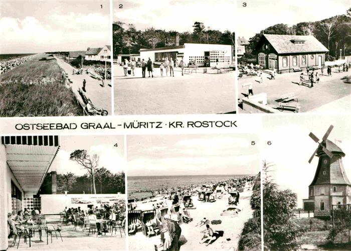 Graal-Mueritz Ostseebad Strand Promenade Broiler Gaststaette Milchbar Seestern W